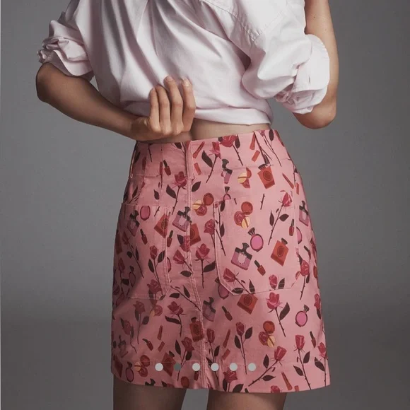 Anthropologie Anisa Makhoul Colette Mini Skirt by Maeve with pockets - Picture 3 of 5